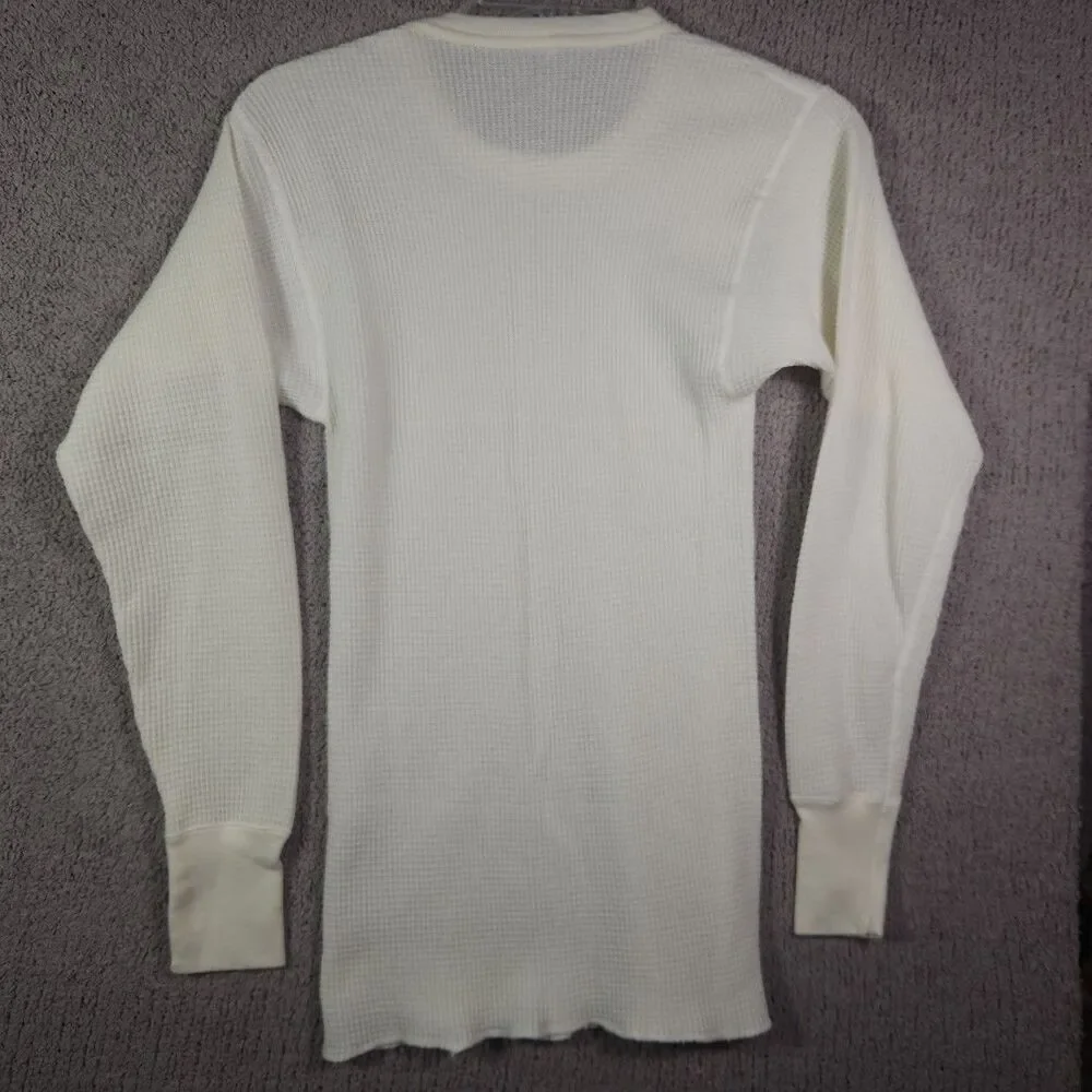 VTG NOS 80s JE Morgan Thermal Shirt Long Johns Men M White Waffle Knit USA Made